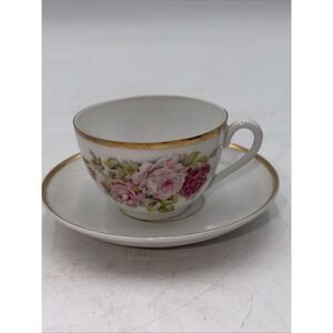 CT Altwasser Germany China Tea Cup and Saucer ~Pink Rose